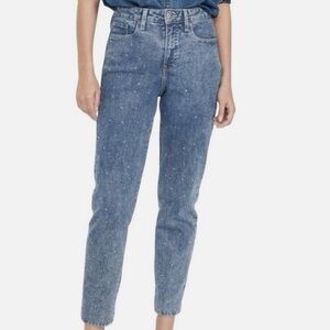 Old Navy High Waist OG Straight Rhinestone Embellished Ankle Jeans Size 12 P